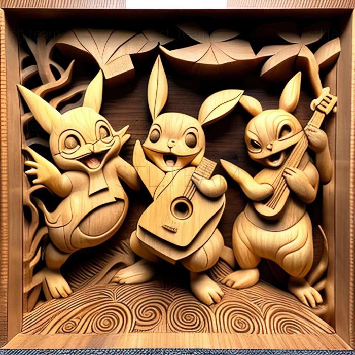 3D модель Dancing With the Ducklett Trio Pikachu VS Meguroco VS K (STL)